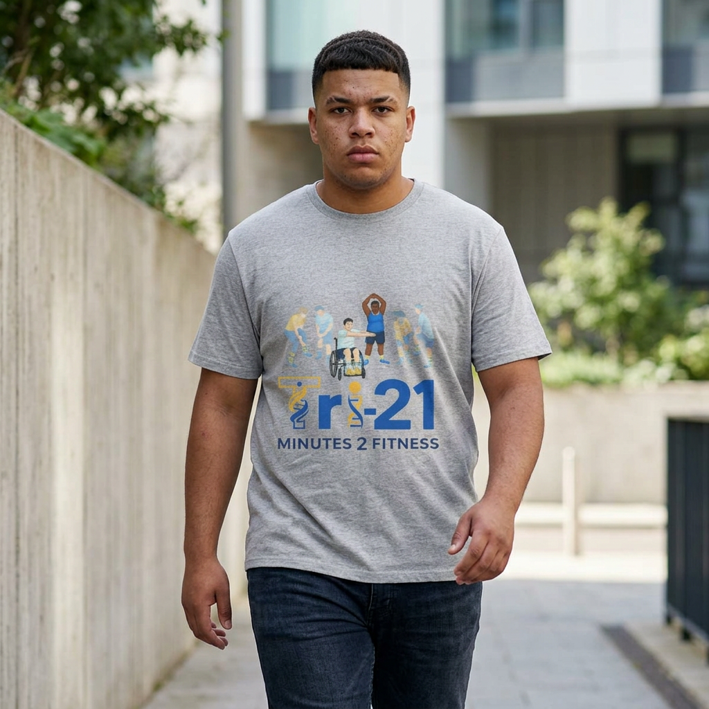 21 Minutes 2 Fitness T-shirt | Group Exercise Illustration, Inclusive Workout Tee